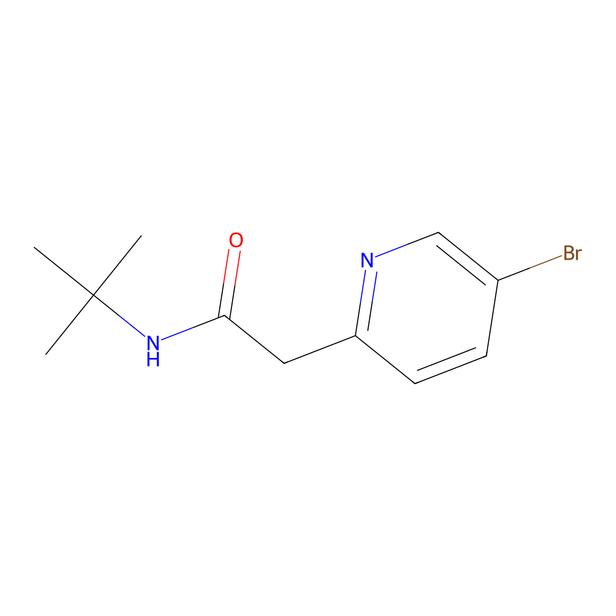 N-T-Butyl 2-(5-bromopyridin-2-YL)acetamide molecular structure, CAS 1159000-89-1