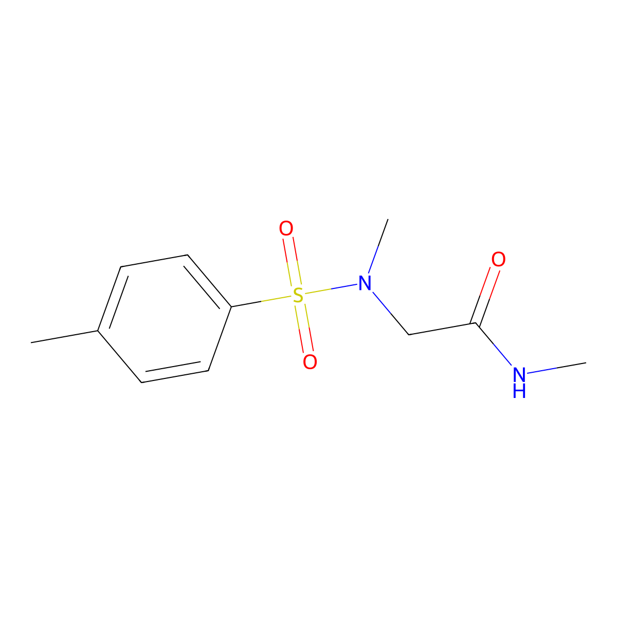 N-methyl-2-[methyl-(4-methylphenyl)sulfonylamino]acetamide molecular structure, CAS 115901-75-2
