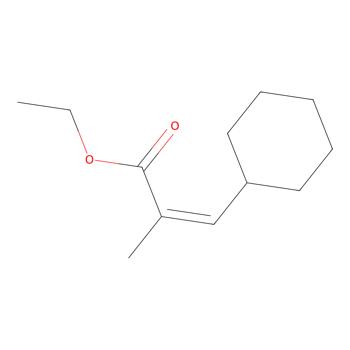 Ethyl 3-cyclohexyl-2-methylprop-2-enoate molecular structure, CAS 115901-78-5