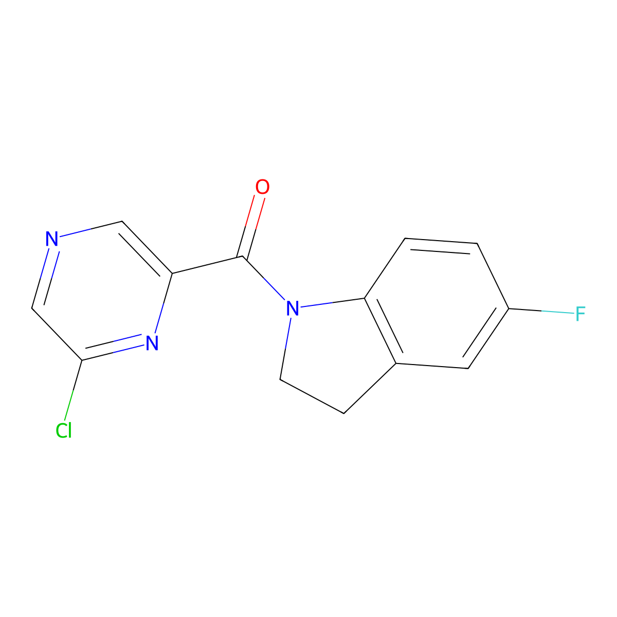 (6-Chloropyrazin-2-yl)(5-fluoroindolin-1-yl)methanone molecular structure, CAS 1159010-67-9