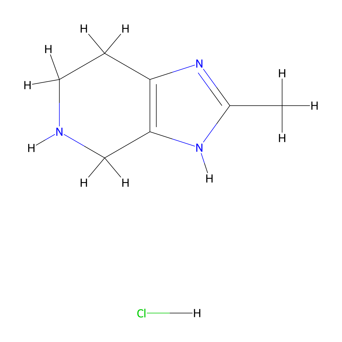 2-Methyl-4,5,6,7-tetrahydro-3H-imidazo[4,5-c]pyridine hydrochloride molecular structure, CAS 1159011-01-4