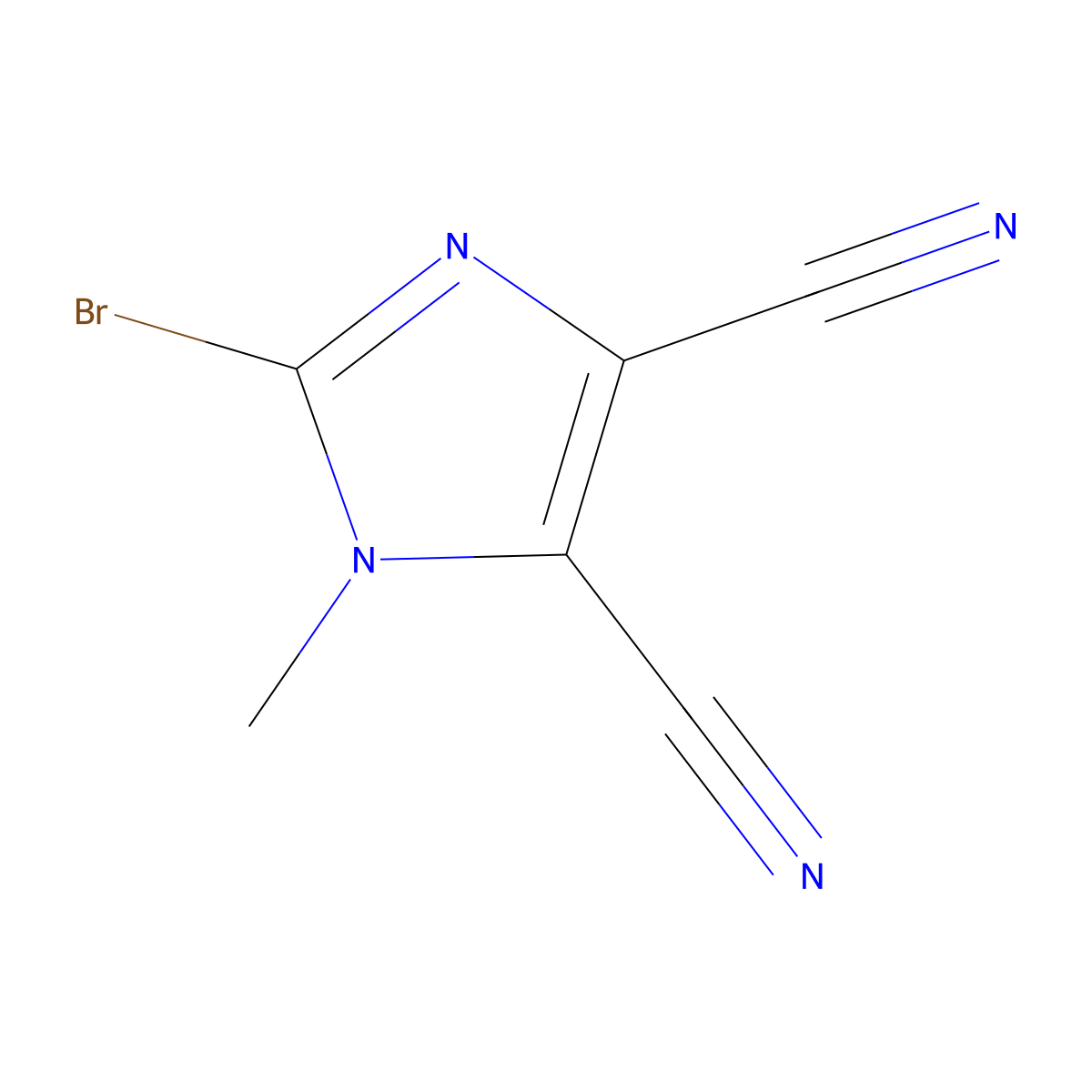 2-Bromo-1-methyl-1H-imidazole-4,5-dicarbonitrile molecular structure, CAS 115905-43-6