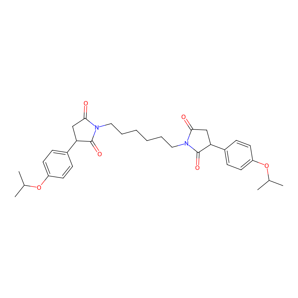 2,5-Pyrrolidinedione, 1,1'-(1,6-hexanediyl)bis(3-(4-(1-methylethoxy)phenyl)- molecular structure, CAS 115906-28-0