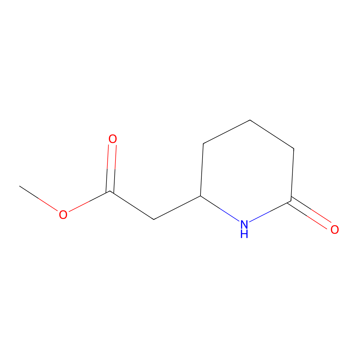 Methyl 2-(6-oxopiperidin-2-yl)acetate molecular structure, CAS 115909-59-6