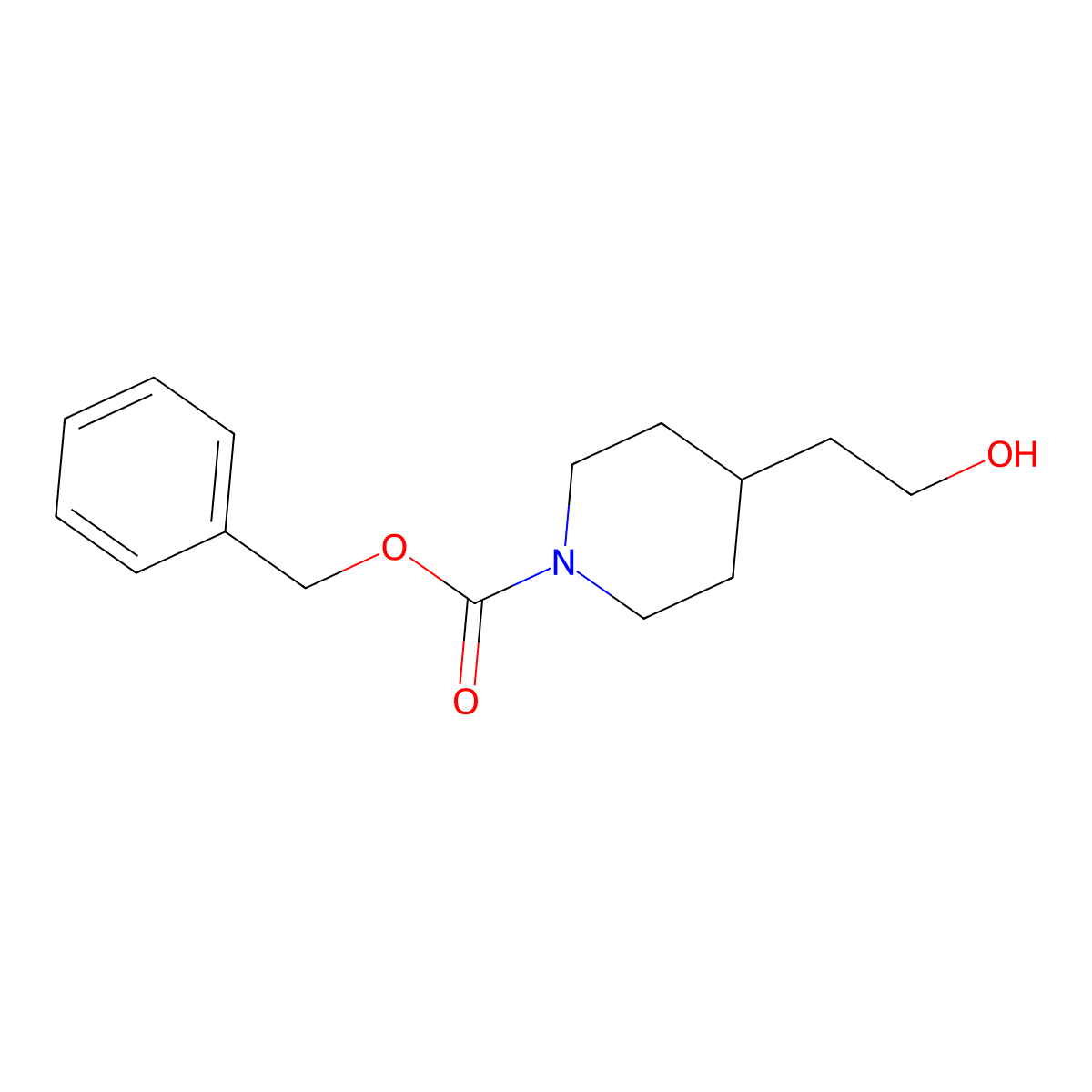 Benzyl 4-(2-hydroxyethyl)piperidine-1-carboxylate molecular structure, CAS 115909-91-6
