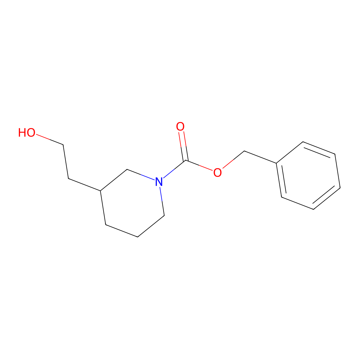 Benzyl 3-(2-hydroxyethyl)piperidine-1-carboxylate molecular structure, CAS 115909-93-8