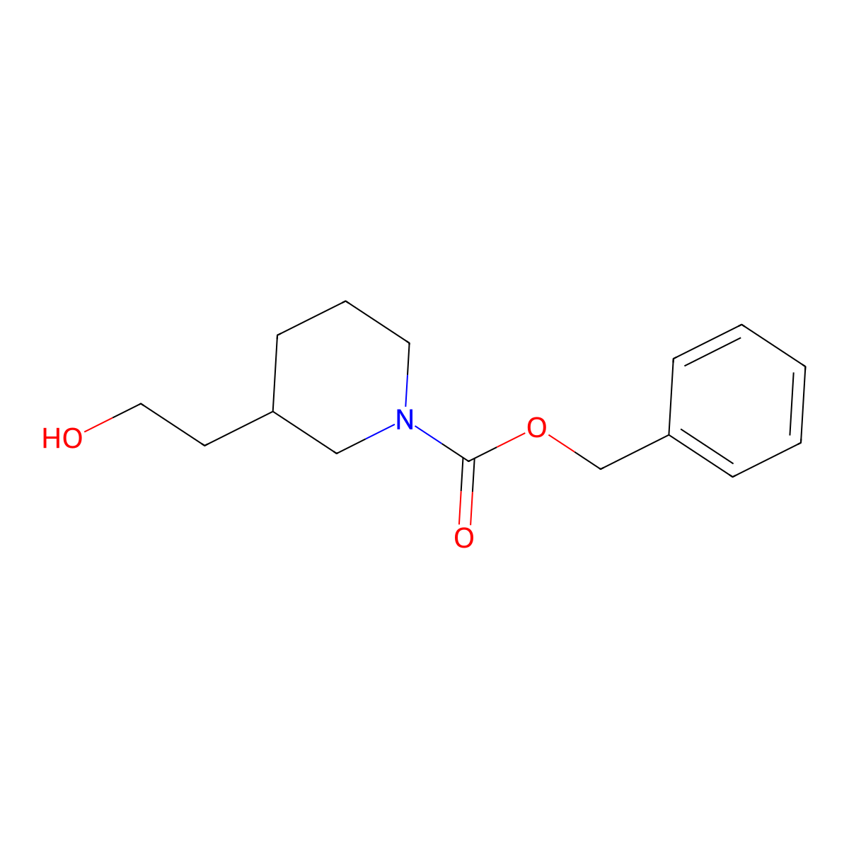 Benzyl 3-(2-hydroxyethyl)piperidine-1-carboxylate molecular structure, CAS 115909-93-8