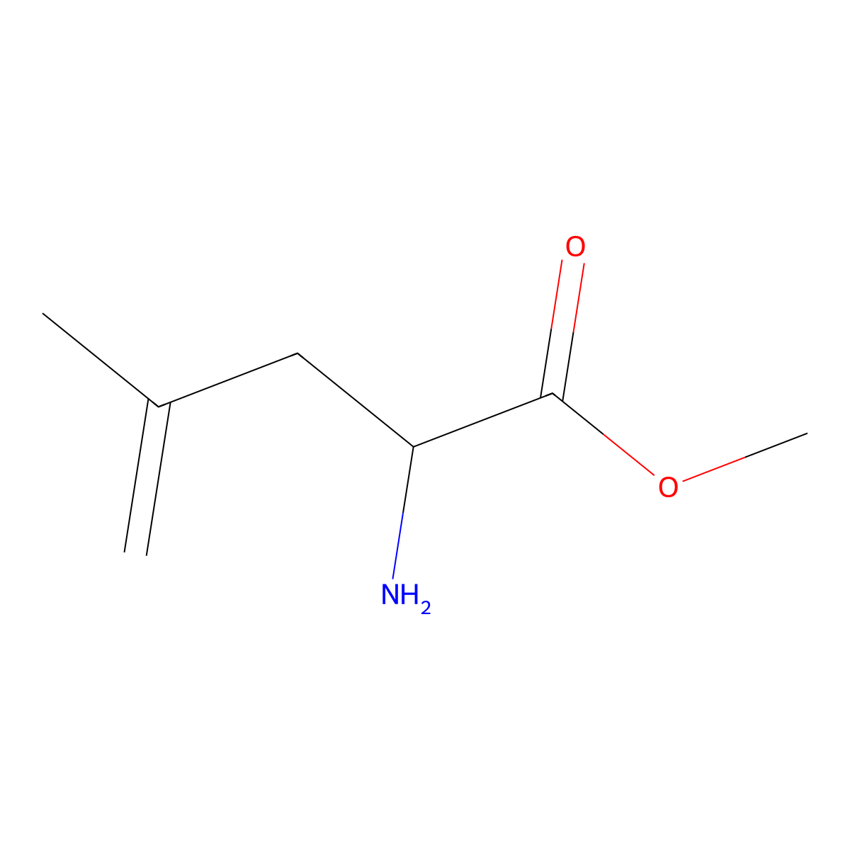 methyl (2S)-2-amino-4-methylpent-4-enoate molecular structure, CAS 1159094-85-5