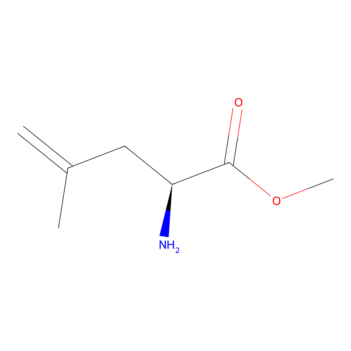 methyl (2S)-2-amino-4-methylpent-4-enoate molecular structure, CAS 1159094-85-5
