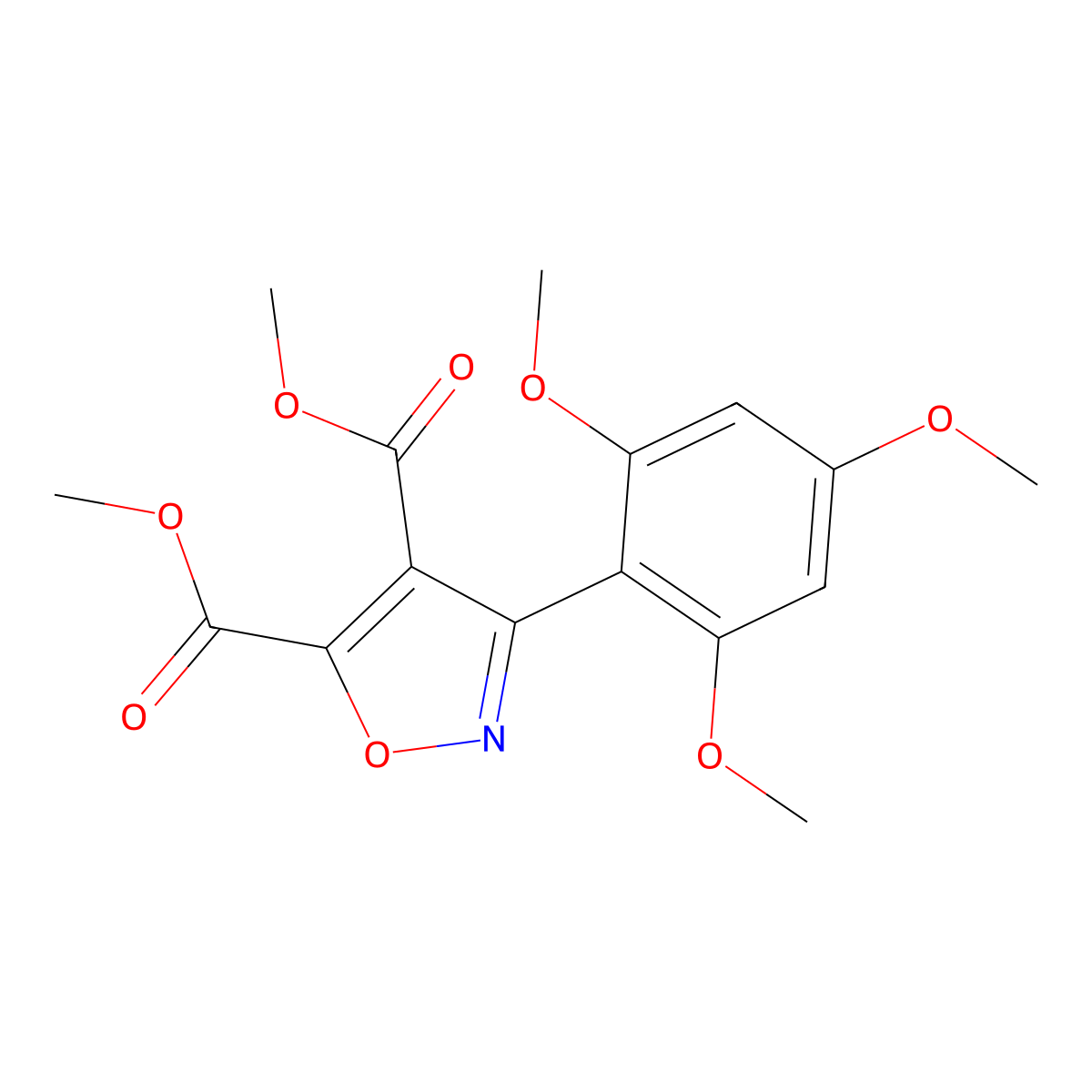 Dimethyl 3-(2,4,6-trimethoxyphenyl)isoxazole-4,5-dicarboxylate molecular structure, CAS 115914-38-0