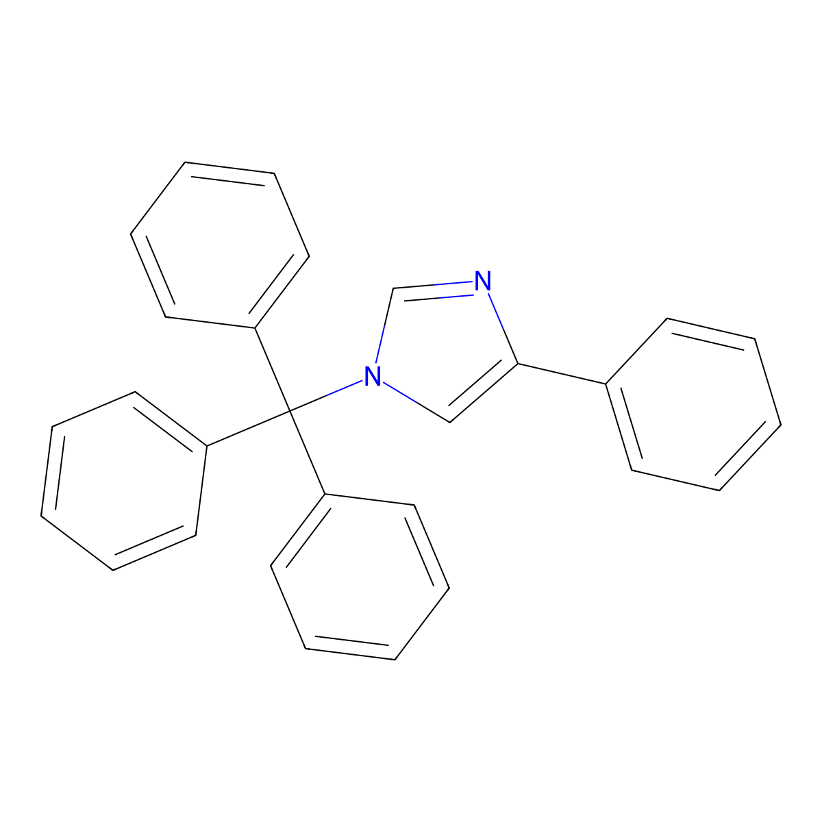 4-phenyl-1-(triphenylmethyl)-1H-imidazole molecular structure, CAS 115916-75-1
