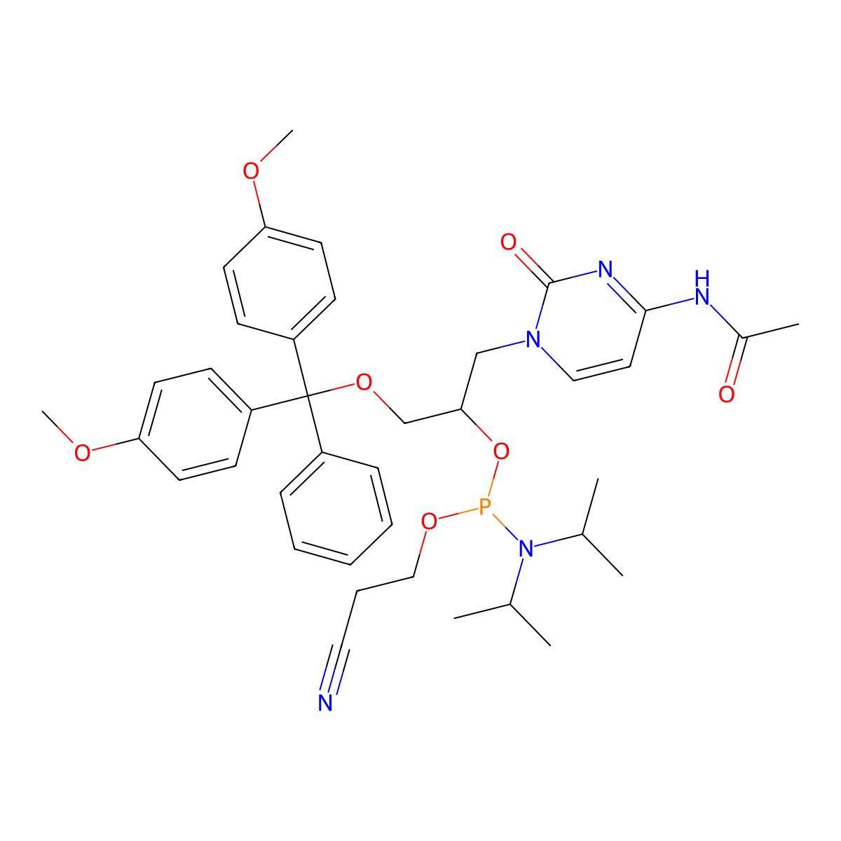 N4-Ac-C-(S)-GNA phosphoramidite molecular structure, CAS 1159174-80-7