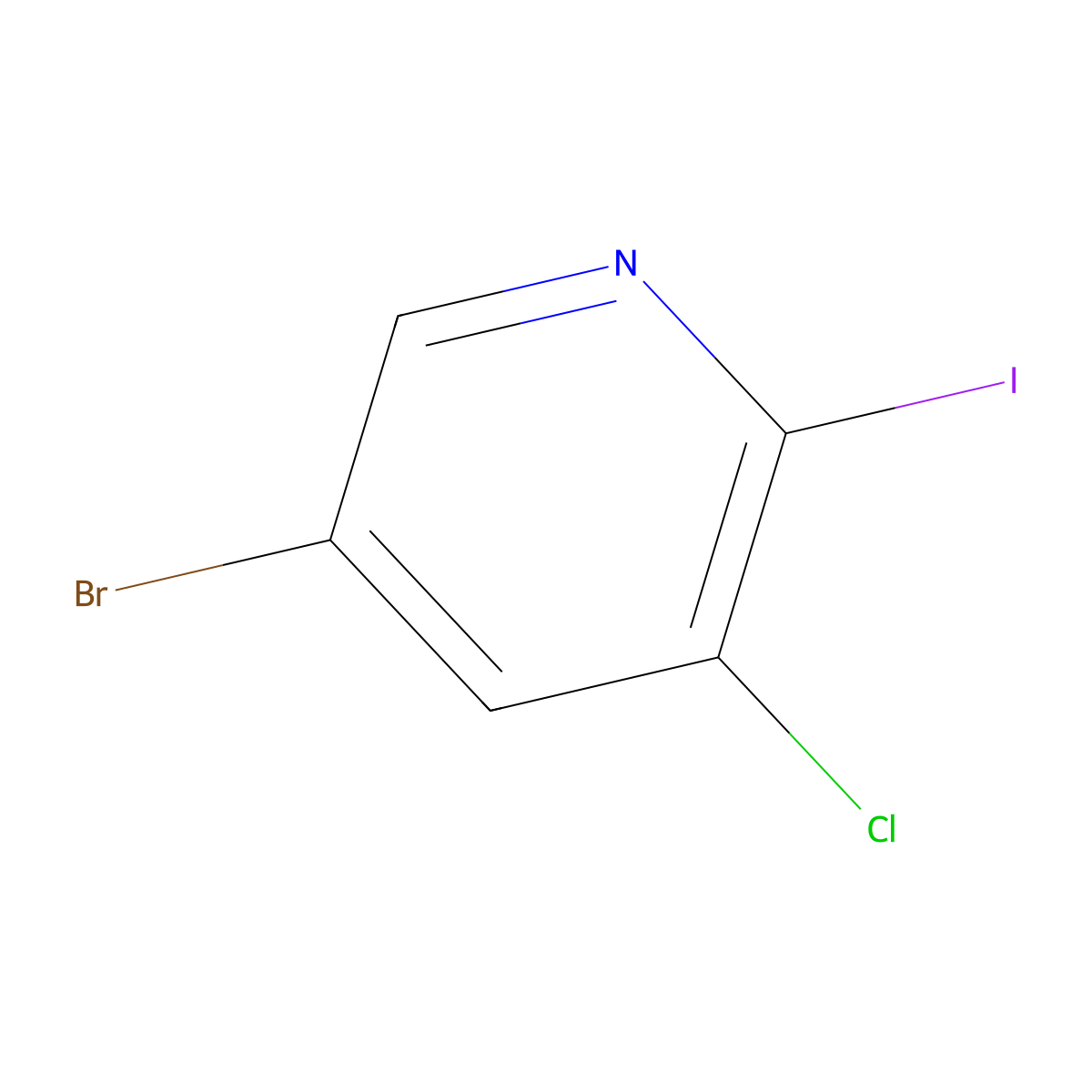 5-Bromo-3-chloro-2-iodopyridine molecular structure, CAS 1159186-43-2