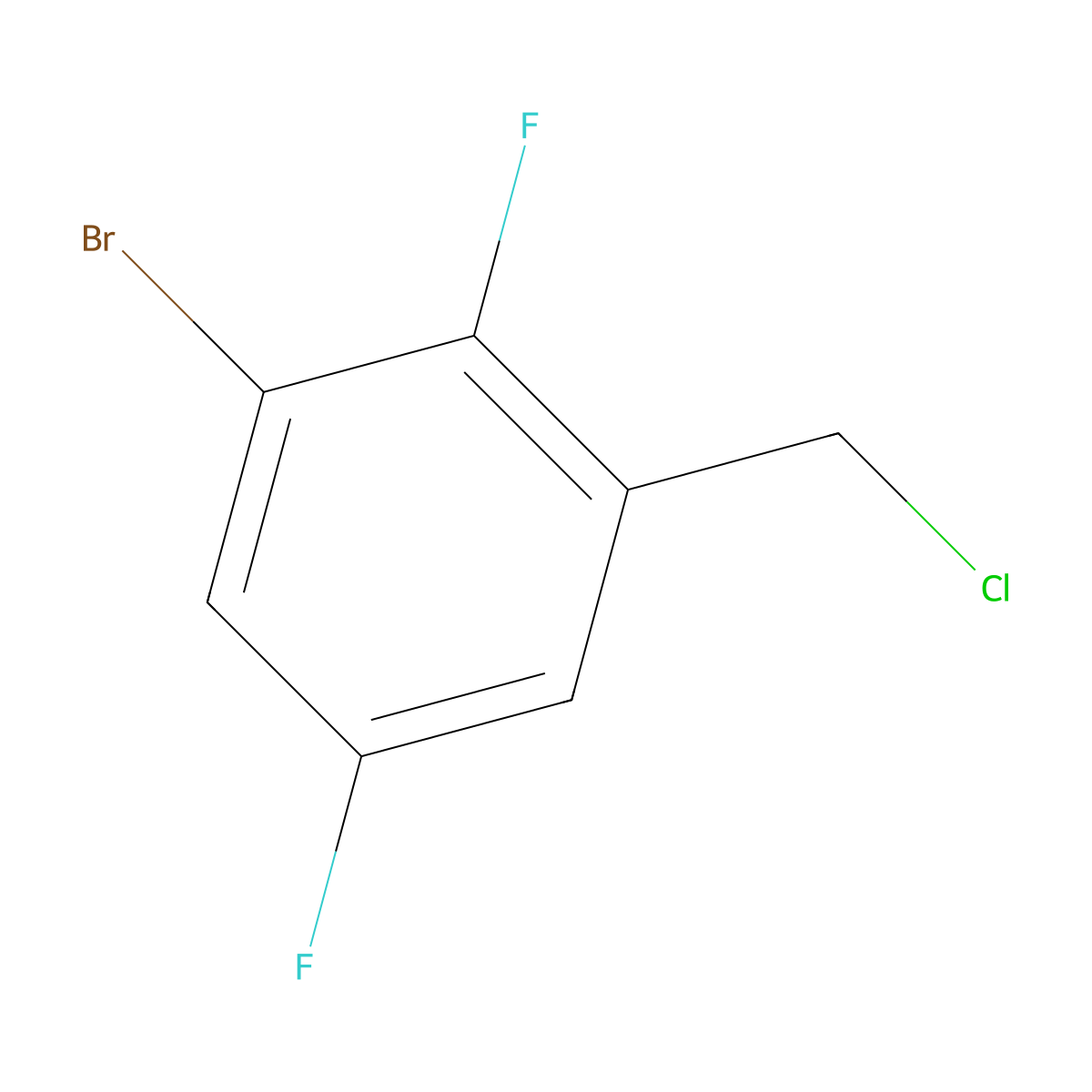 1-Bromo-3-(chloromethyl)-2,5-difluorobenzene molecular structure, CAS 1159186-57-8