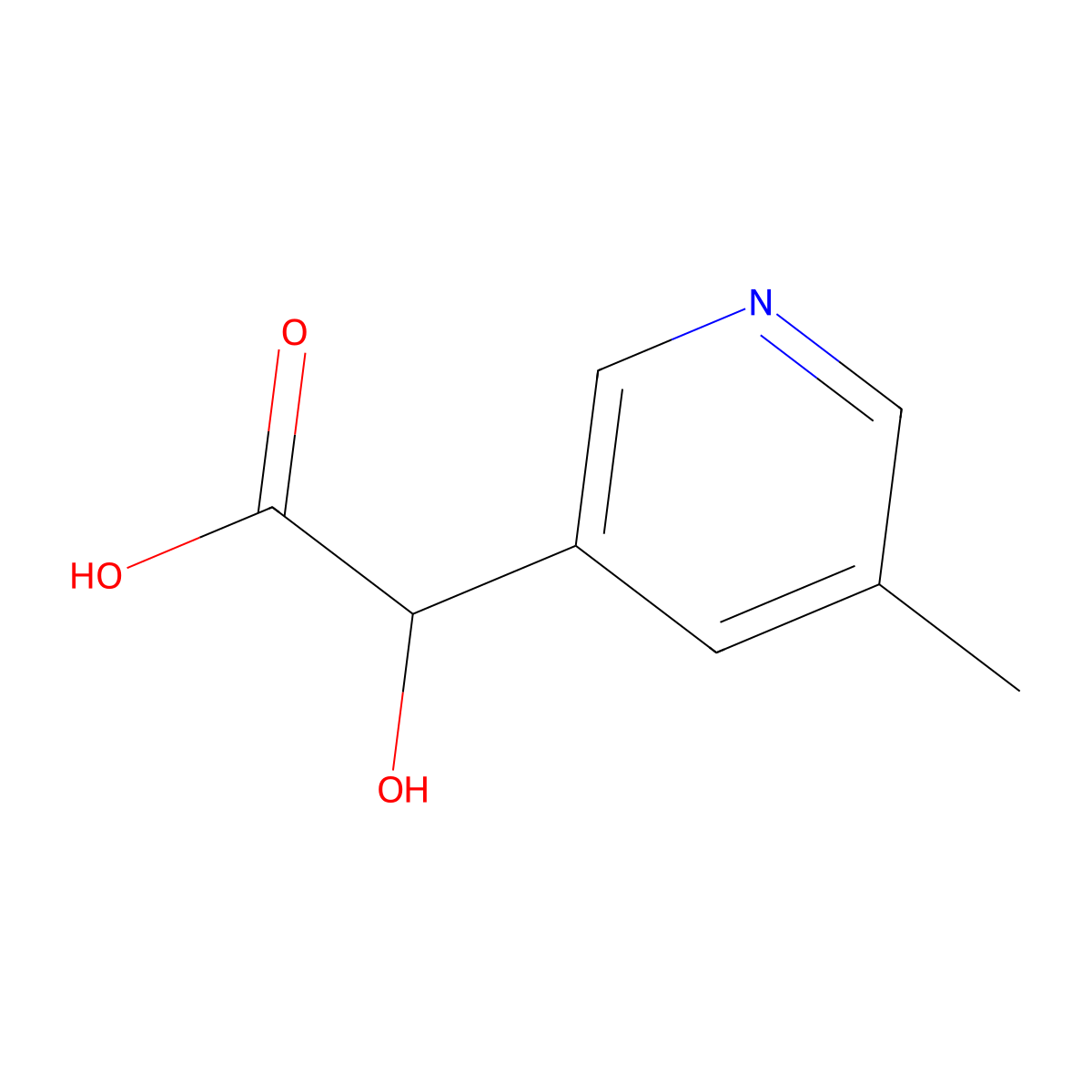 2-Hydroxy-2-(5-methylpyridin-3-yl)acetic acid molecular structure, CAS 115919-15-8