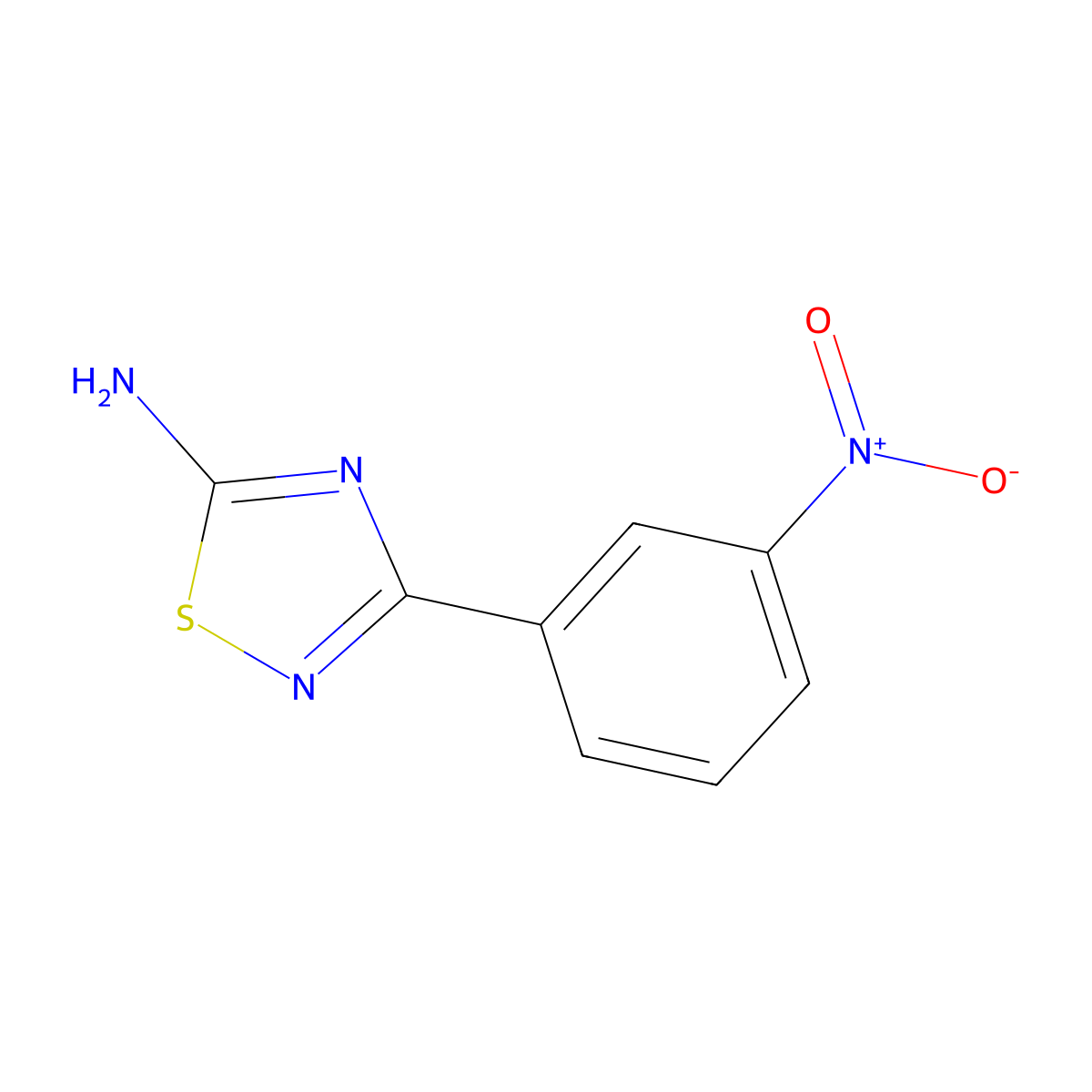 3-(3-Nitrophenyl)-1,2,4-thiadiazol-5-amine molecular structure, CAS 115919-41-0