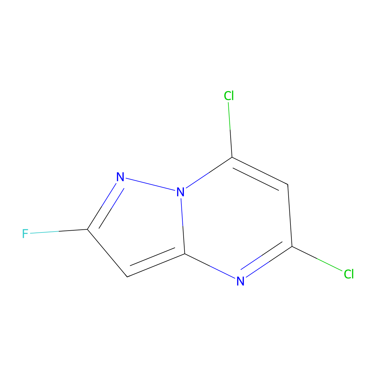 5,7-Dichloro-2-fluoropyrazolo[1,5-a]pyrimidine molecular structure, CAS 1159196-39-0