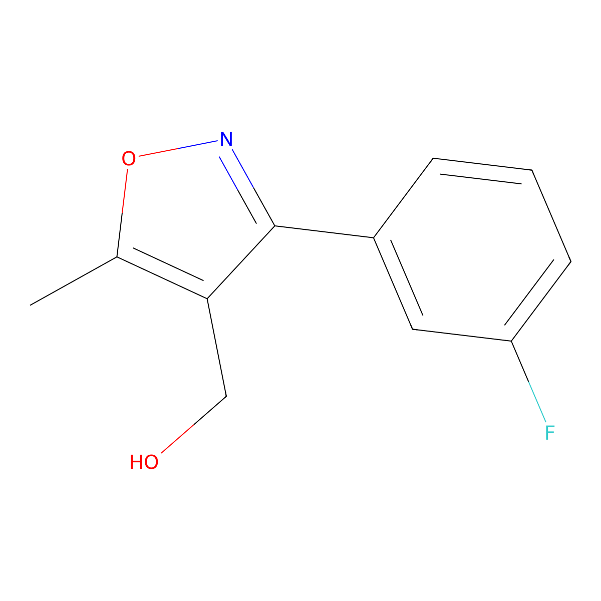 (3-(3-Fluorophenyl)-5-methylisoxazol-4-yl)methanol molecular structure, CAS 1159251-38-3