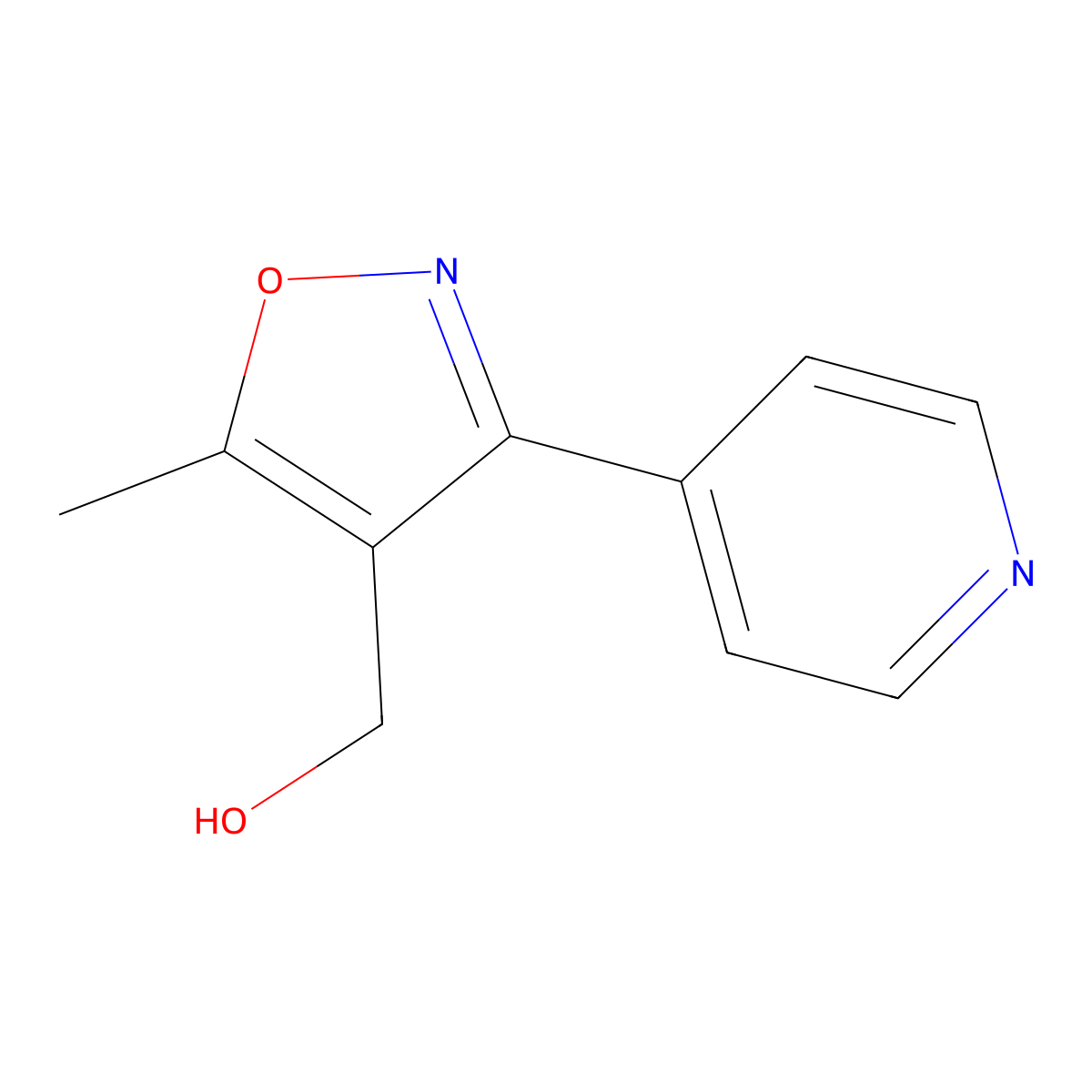 (5-Methyl-3-(pyridin-4-yl)isoxazol-4-yl)methanol molecular structure, CAS 1159251-58-7