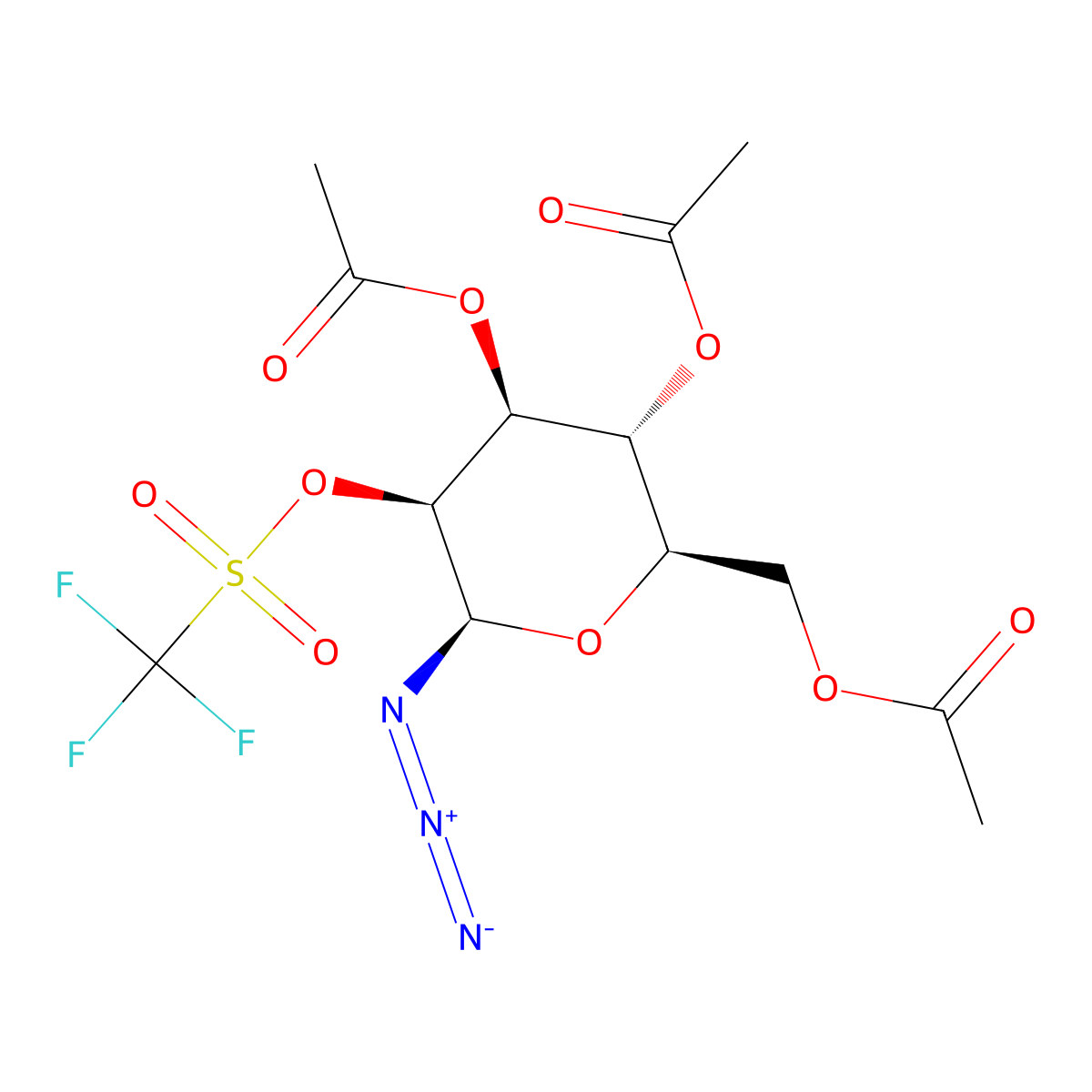 3,4,6-Tri-O-acetyl-2-O-trifluoromethanesulfonyl-b-D-mannopyranosyl azide molecular structure, CAS 1159265-99-2