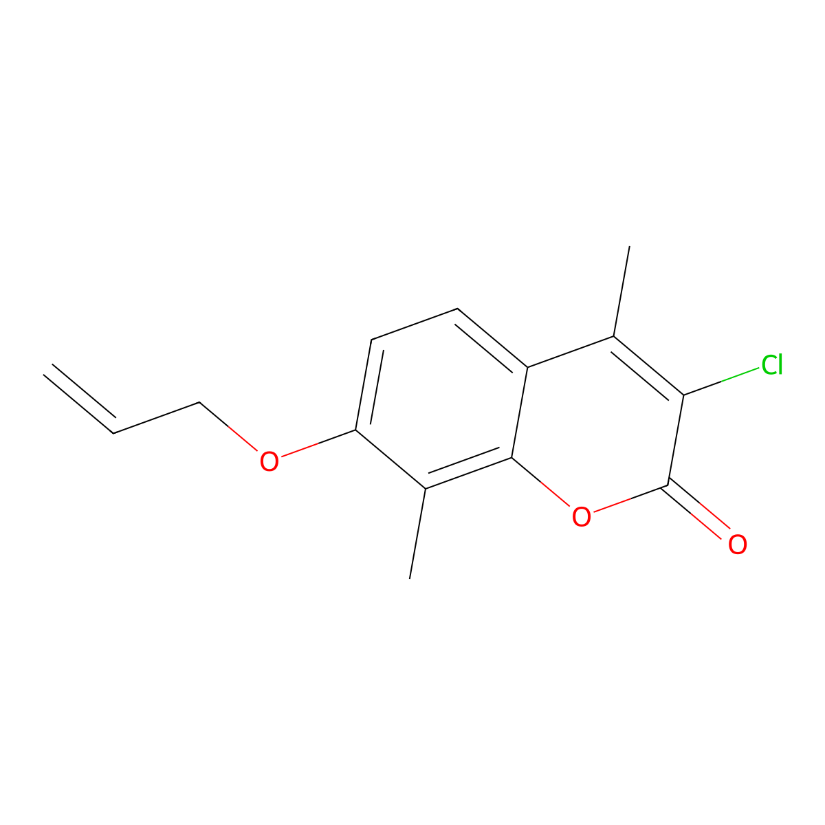 3-Chloro-4,8-dimethyl-7-prop-2-enoxychromen-2-one molecular structure, CAS 115929-20-9