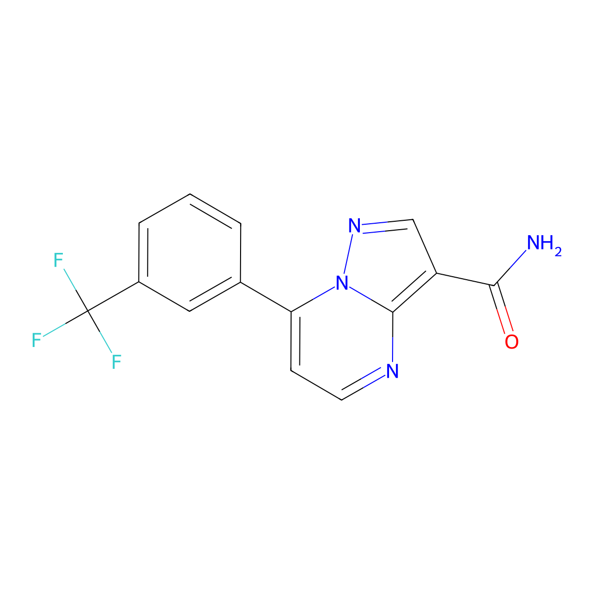 7-[3-(Trifluoromethyl)phenyl]pyrazolo[1,5-a]pyrimidine-3-carboxamide molecular structure, CAS 115930-92-2
