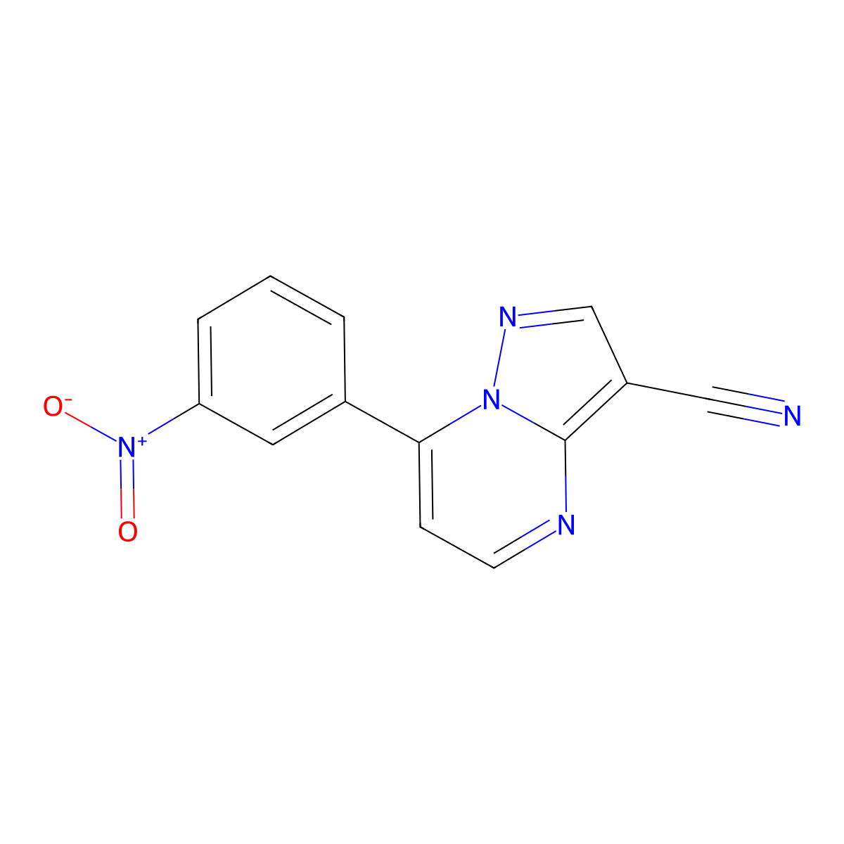 7-(3-Nitrophenyl)pyrazolo[1,5-a]pyrimidine-3-carbonitrile molecular structure, CAS 115930-99-9