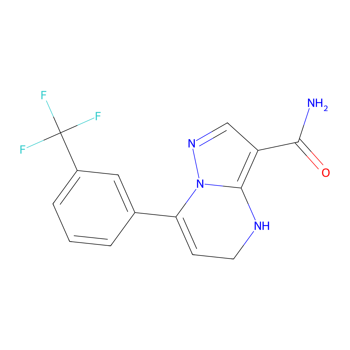 4,5-Dihydro-7-[3-(trifluoromethyl)phenyl]pyrazolo[1,5-a]pyrimidine-3-carboxamide molecular structure, CAS 115931-11-8