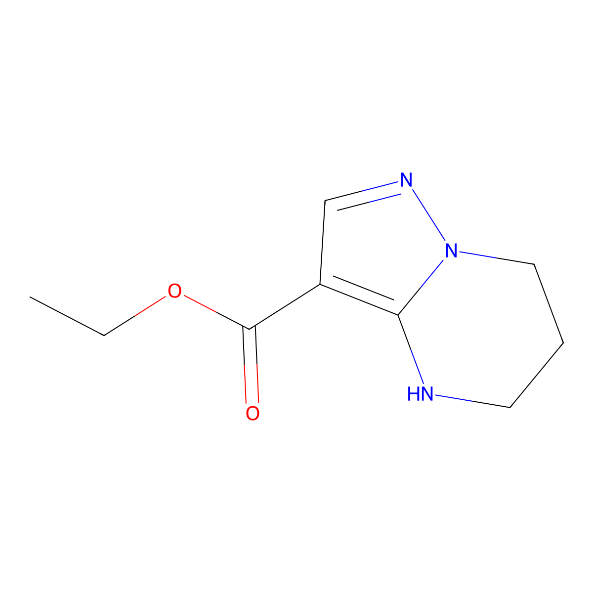 ethyl 4H,5H,6H,7H-pyrazolo(1,5-a)pyrimidine-3-carboxylate molecular structure, CAS 115931-38-9