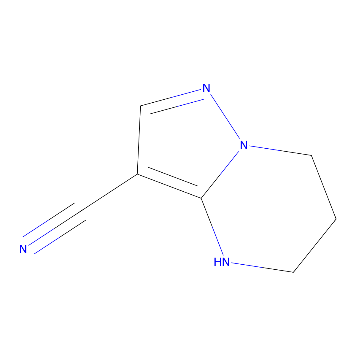 4,5,6,7-Tetrahydropyrazolo[1,5-a]pyrimidine-3-carbonitrile molecular structure, CAS 115931-97-0