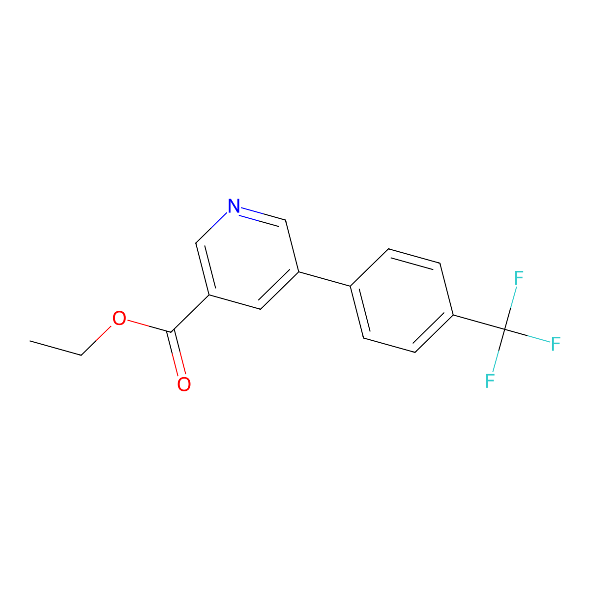 Ethyl 5-[4-(trifluoromethyl)phenyl]pyridine-3-carboxylate molecular structure, CAS 1159317-97-1