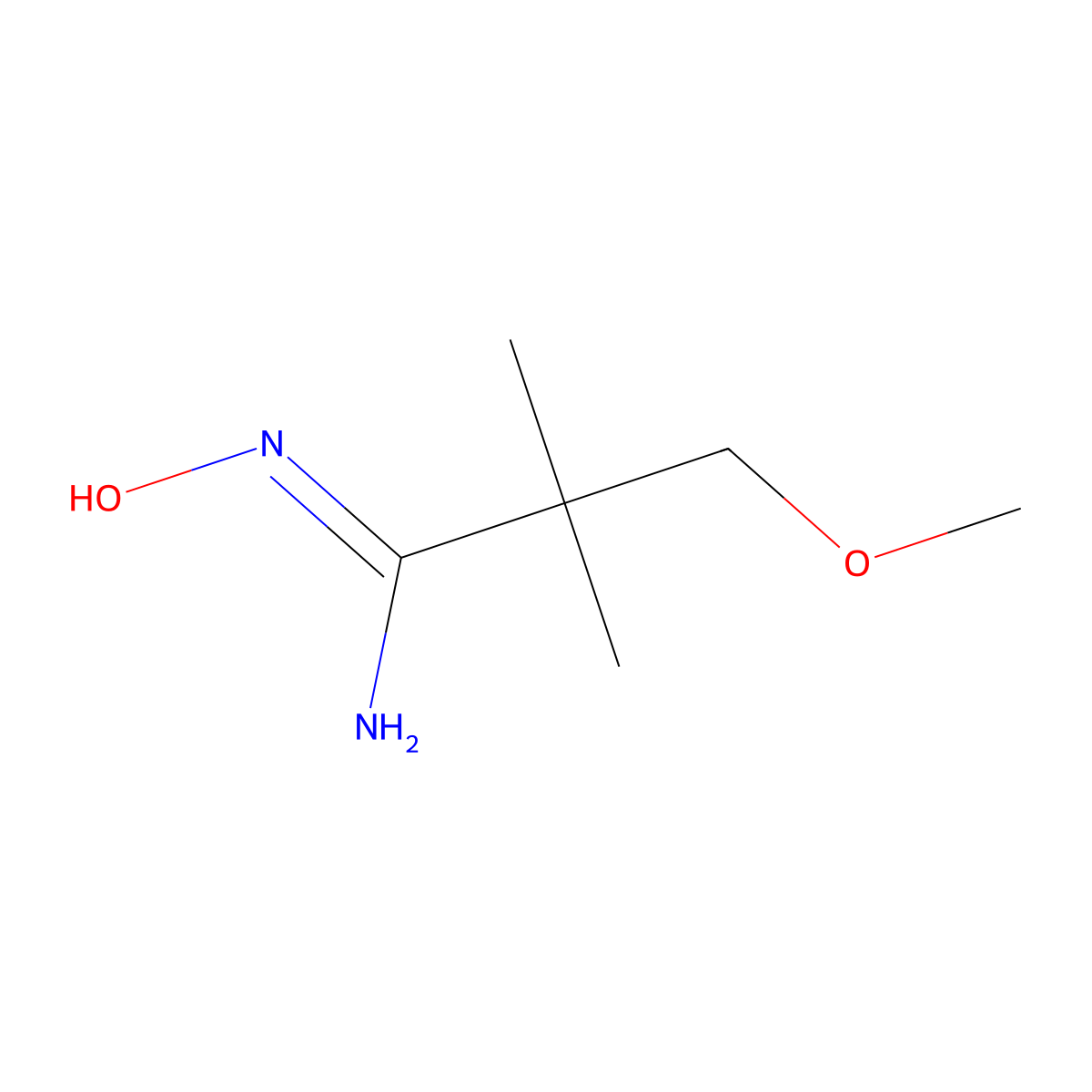 N'-hydroxy-3-methoxy-2,2-dimethylpropanimidamide molecular structure, CAS 1159319-32-0
