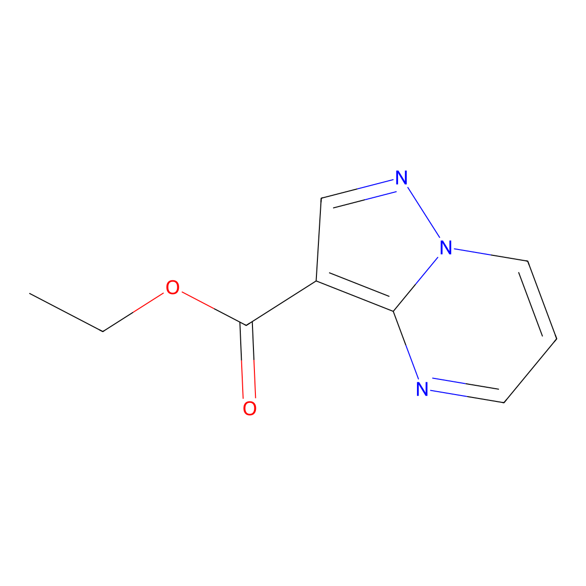 Ethyl pyrazolo(1,5-a)pyrimidine-3-carboxylate molecular structure, CAS 115932-00-8
