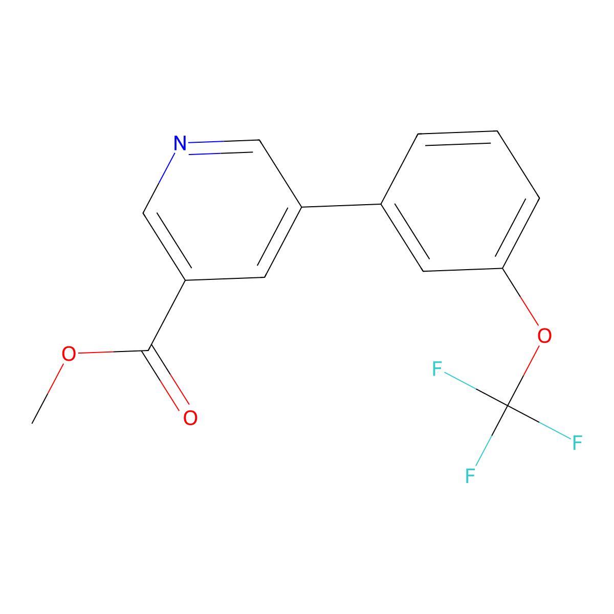 Methyl 5-[3-(trifluoromethoxy)phenyl]pyridine-3-carboxylate molecular structure, CAS 1159321-52-4