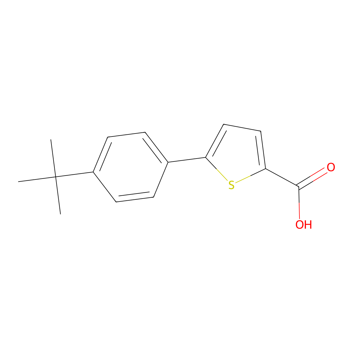 5-(4-(Tert-butyl)phenyl)thiophene-2-carboxylic acid molecular structure, CAS 115933-20-5