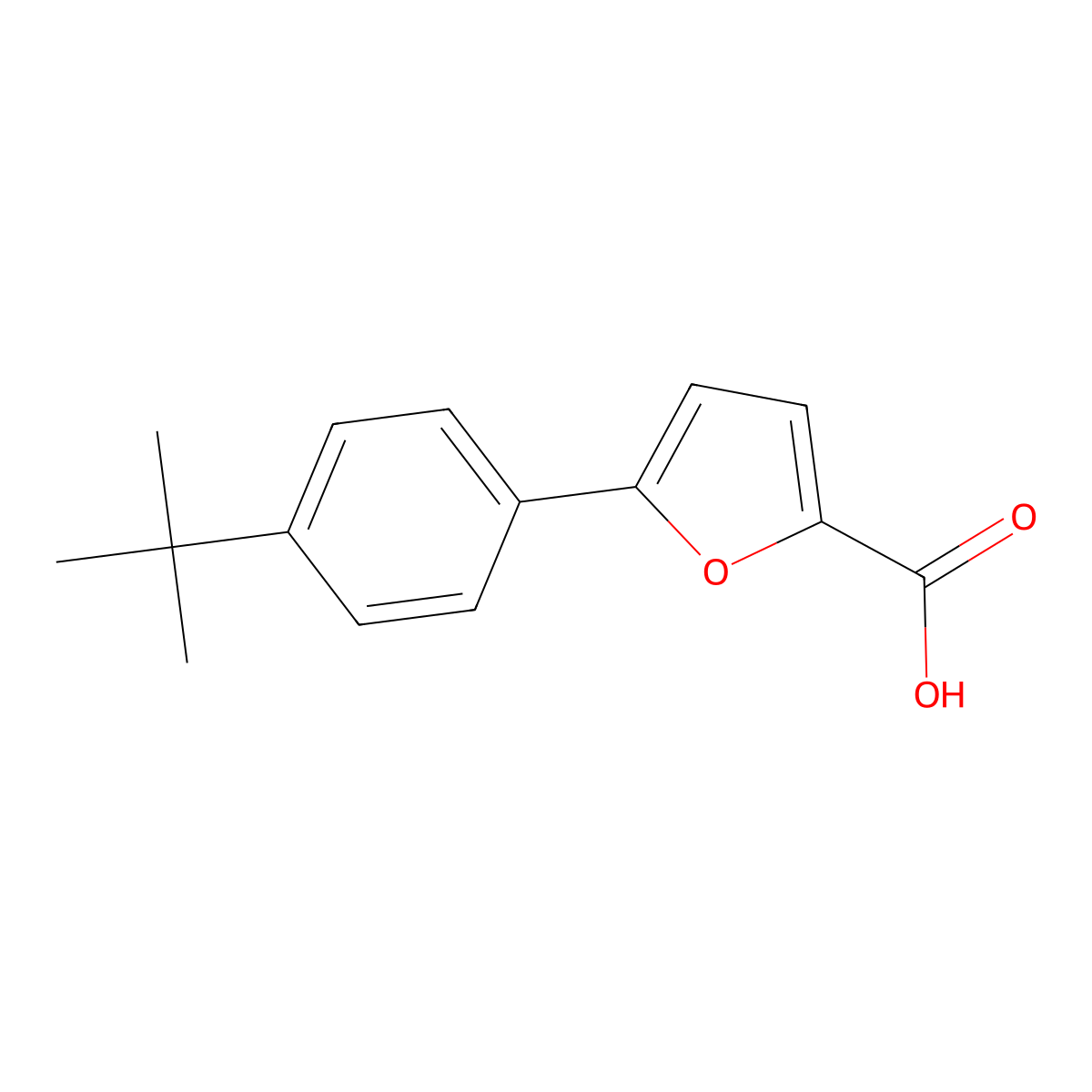 5-(4-Tert-butylphenyl)furan-2-carboxylic acid molecular structure, CAS 115933-44-3
