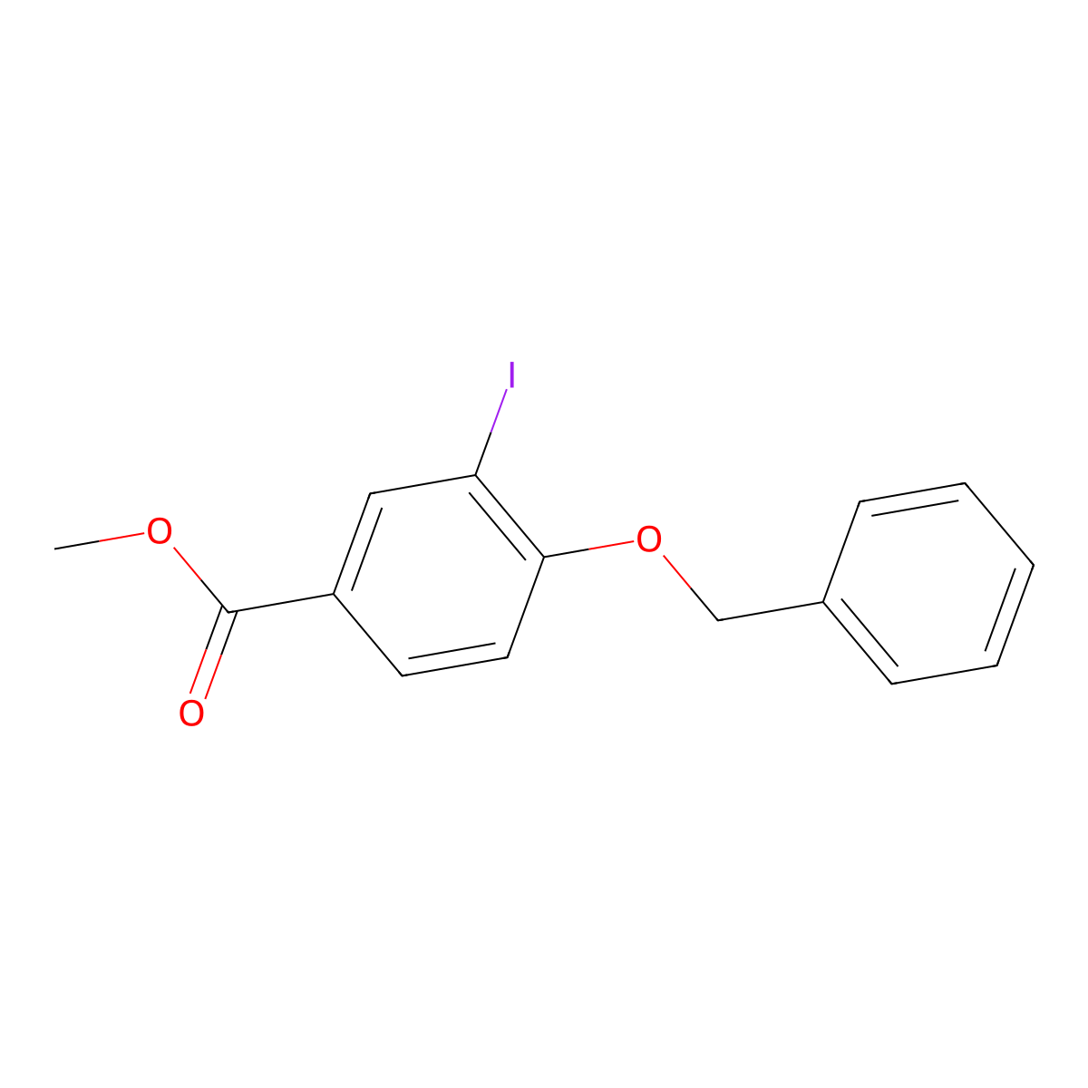 Methyl 3-iodo-4-(phenylmethoxy)benzoate molecular structure, CAS 115933-48-7