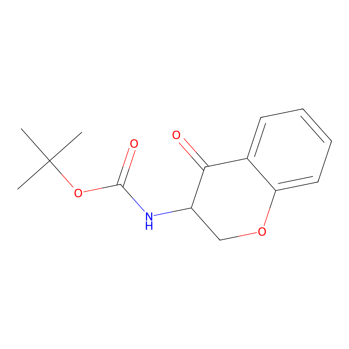 tert-butyl N-(4-oxo-3,4-dihydro-2H-1-benzopyran-3-yl)carbamate molecular structure, CAS 1159340-13-2