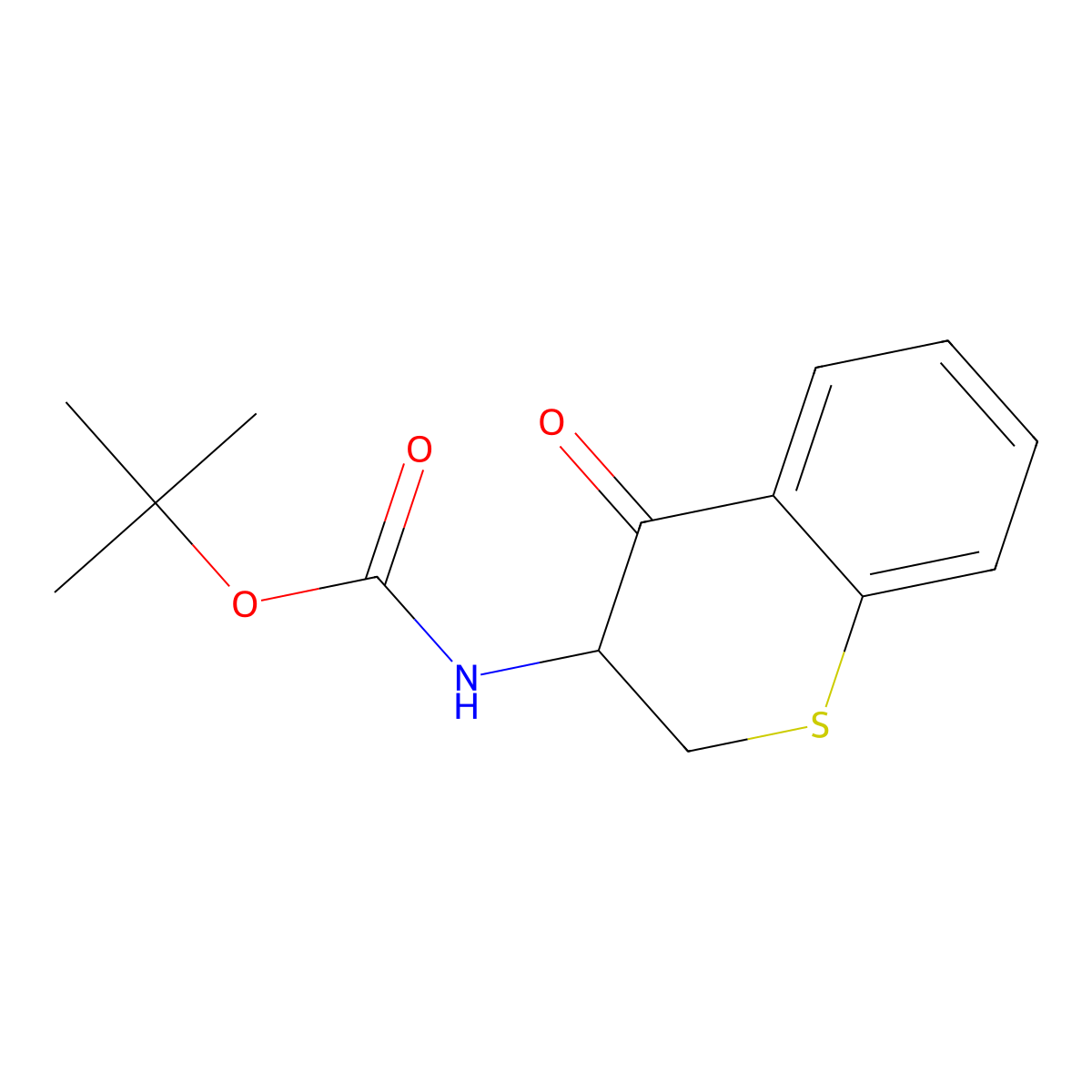 tert-butyl N-(4-oxo-3,4-dihydro-2H-1-benzothiopyran-3-yl)carbamate molecular structure, CAS 1159340-16-5
