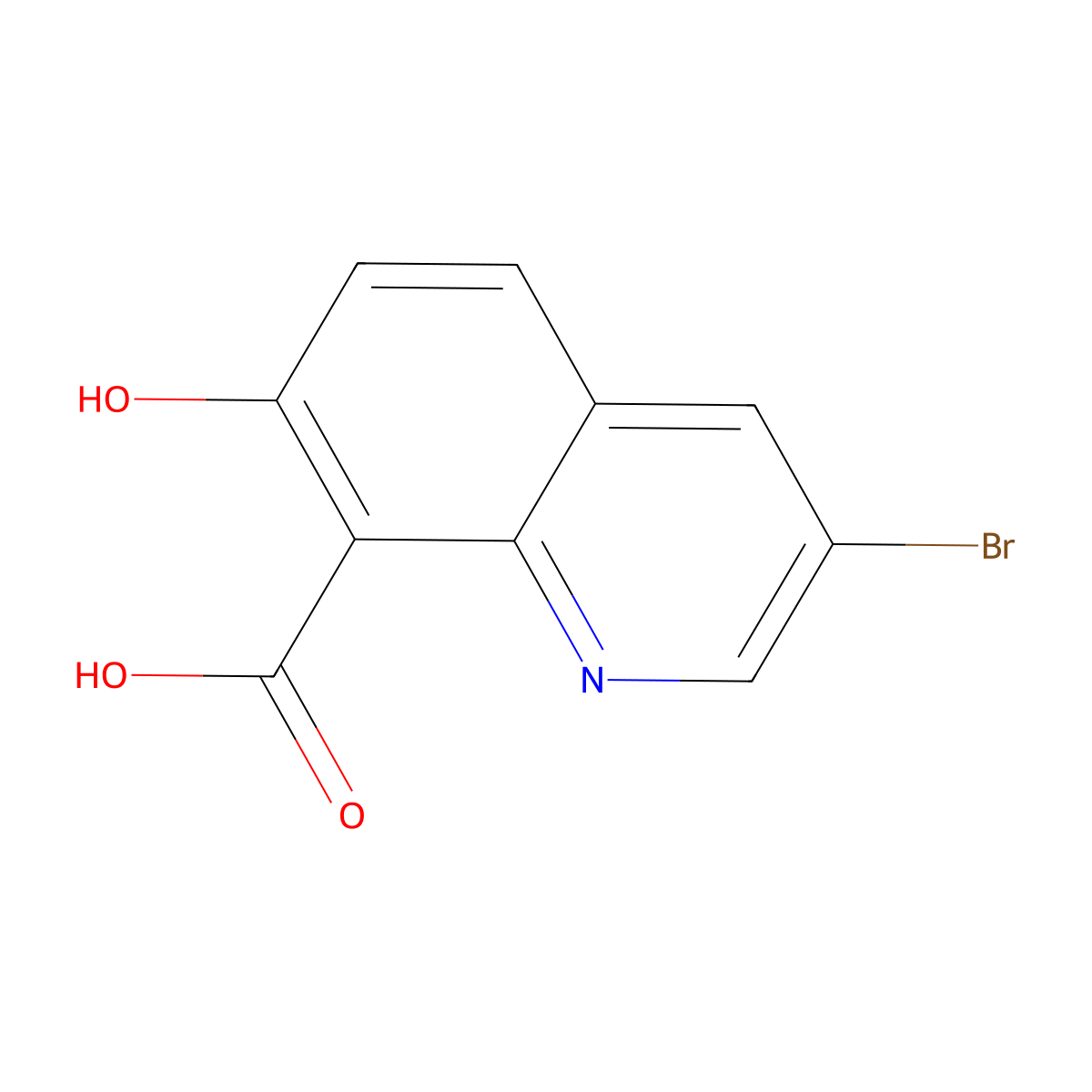 3-Bromo-7-hydroxyquinoline-8-carboxylic acid molecular structure, CAS 1159427-86-7