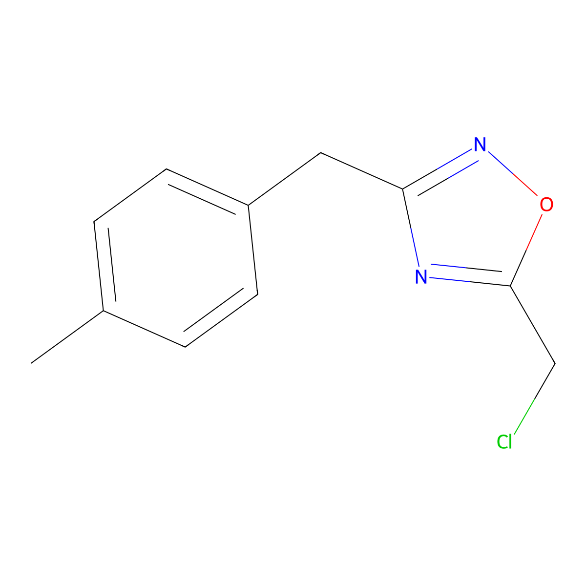 5-(Chloromethyl)-3-(4-methylbenzyl)-1,2,4-oxadiazole molecular structure, CAS 1159428-46-2