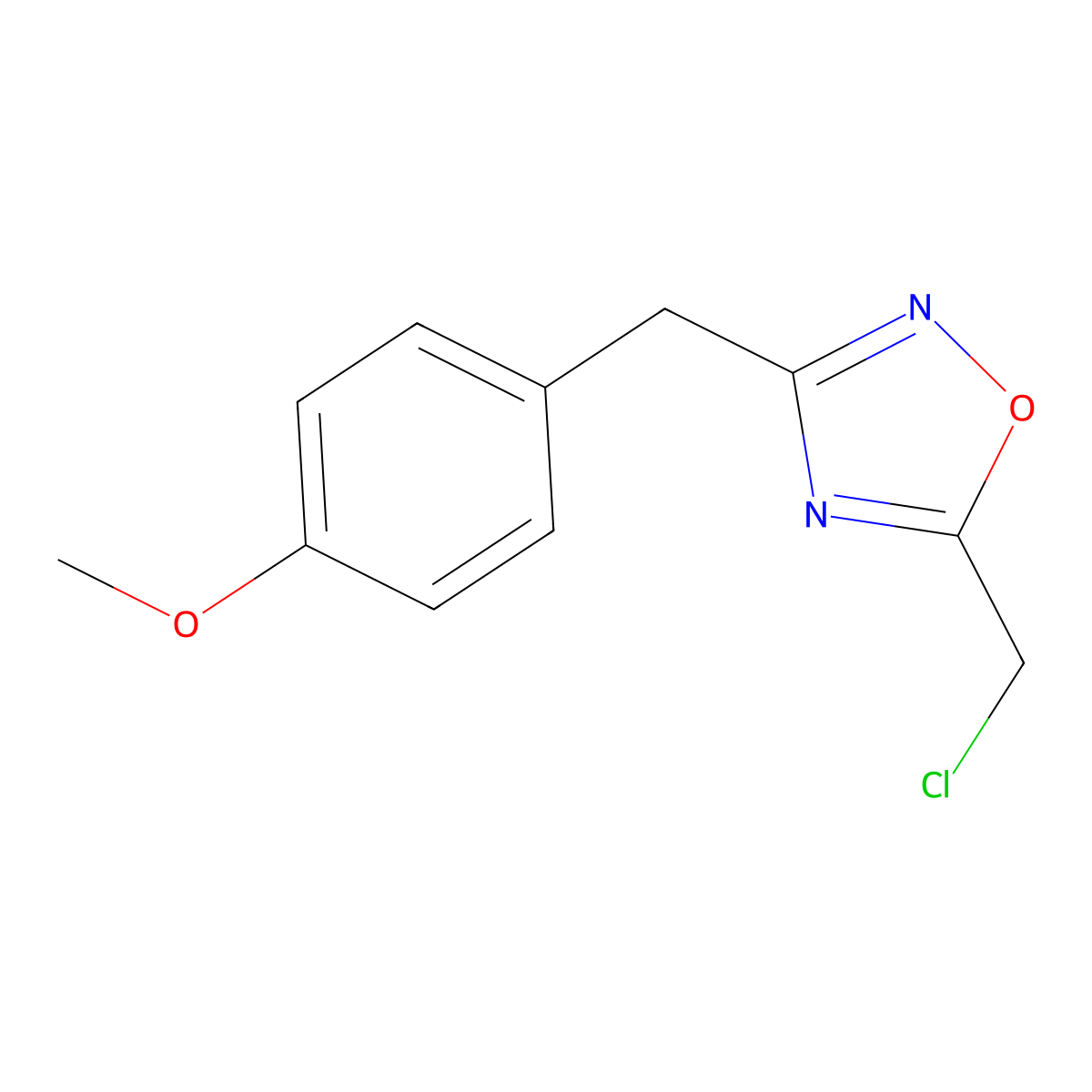 5-(Chloromethyl)-3-(4-methoxybenzyl)-1,2,4-oxadiazole molecular structure, CAS 1159428-47-3