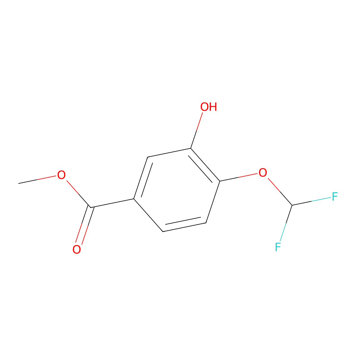 Methyl 4-(difluoromethoxy)-3-hydroxybenzoate molecular structure, CAS 1159429-52-3