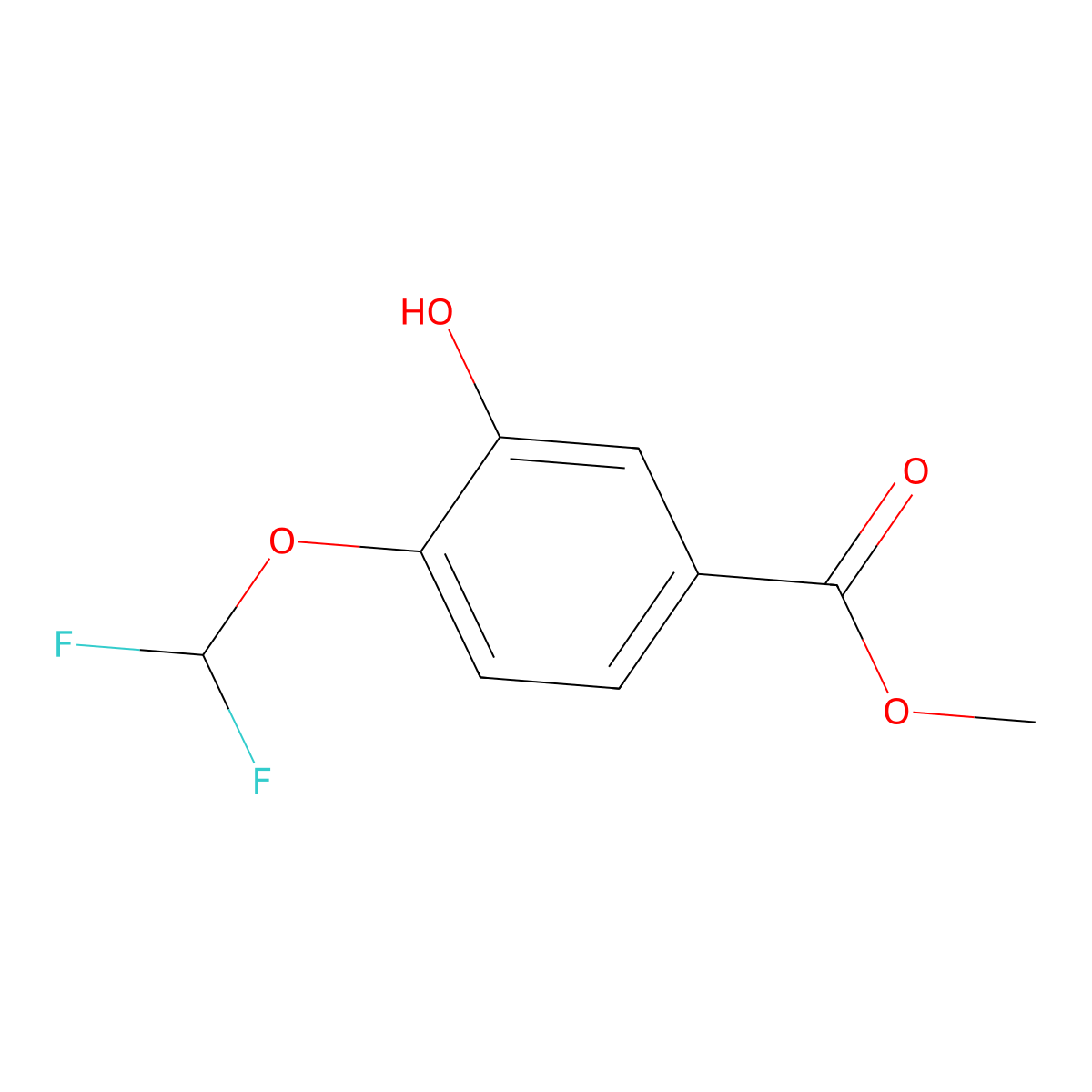 Methyl 4-(difluoromethoxy)-3-hydroxybenzoate molecular structure, CAS 1159429-52-3