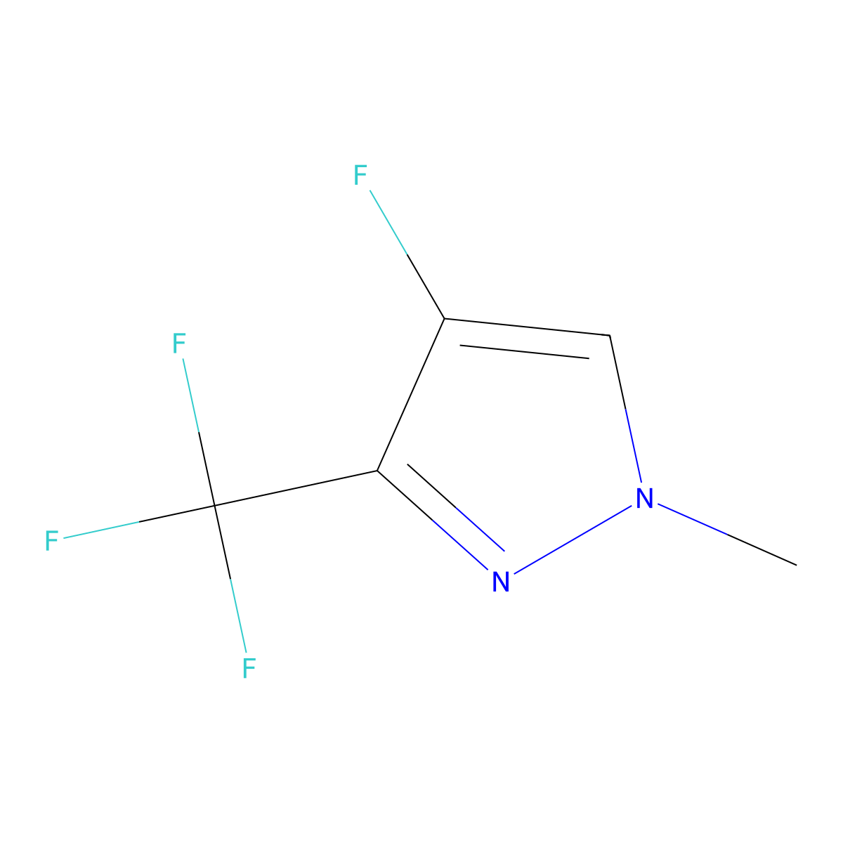 4-Fluoro-1-methyl-3-(trifluoromethyl)-1H-pyrazole molecular structure, CAS 1159445-42-7