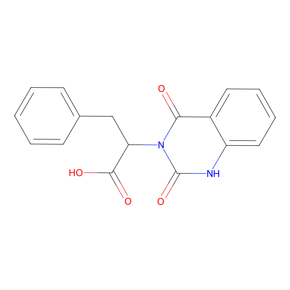 2-(2,4-dioxo-1,4-dihydroquinazolin-3(2H)-yl)-3-phenylpropanoic acid molecular structure, CAS 115948-90-8