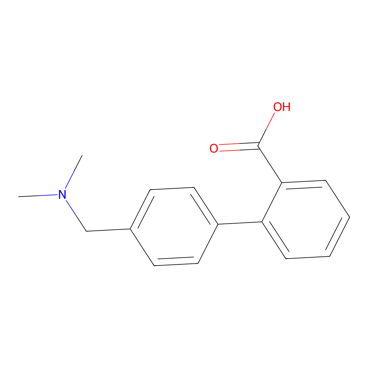 2-{4-[(Dimethylamino)methyl]phenyl}benzoic acid molecular structure, CAS 1159492-96-2