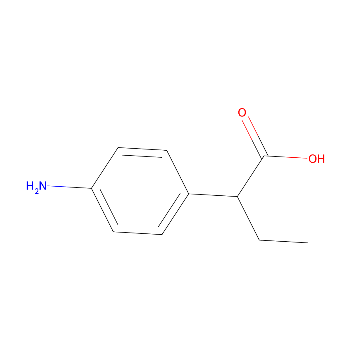 (S)-2-(4-Aminophenyl)butanoic Acid molecular structure, CAS 1159497-16-1