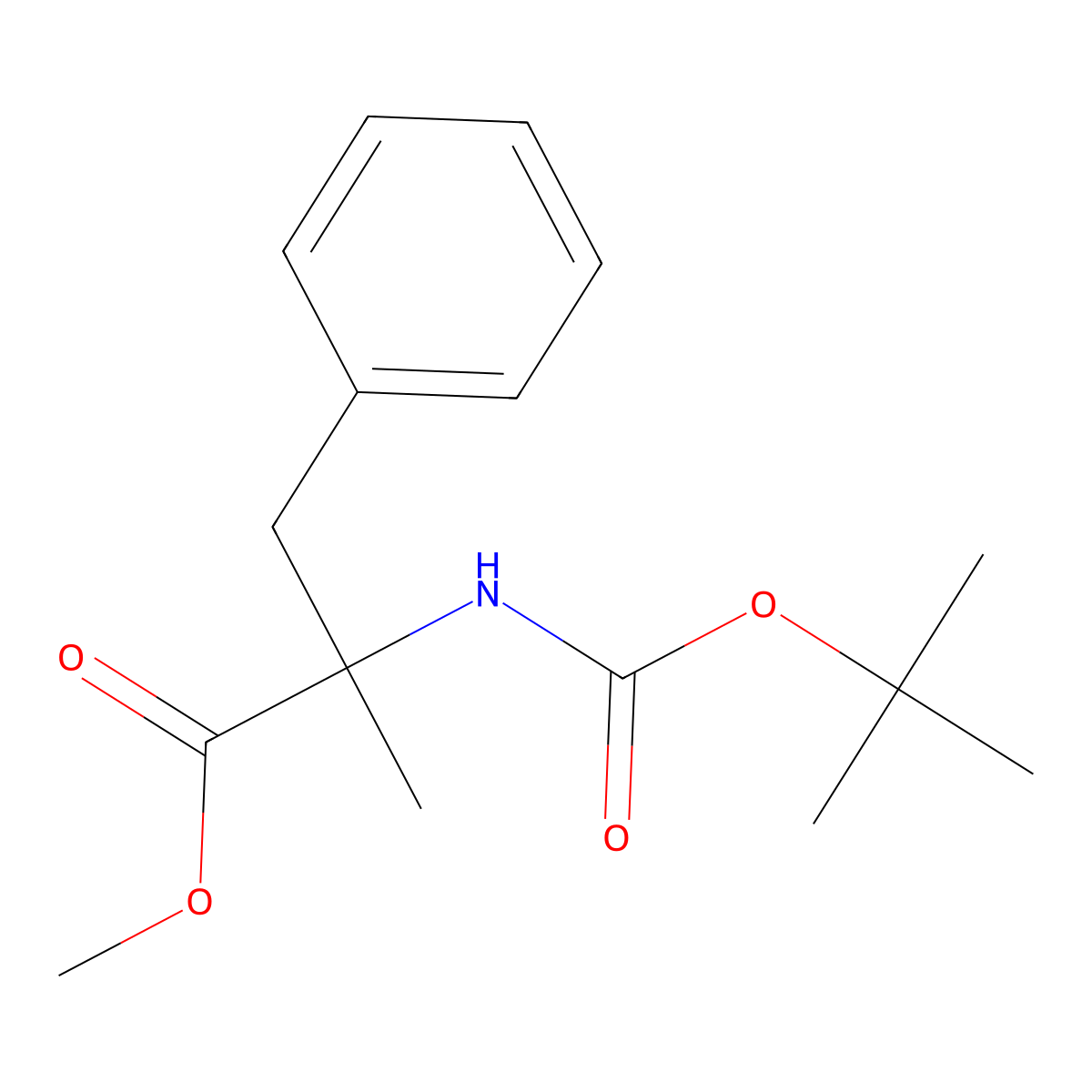 methyl (2S)-2-{[(tert-butoxy)carbonyl]amino}-2-methyl-3-phenylpropanoate molecular structure, CAS 1159504-84-3