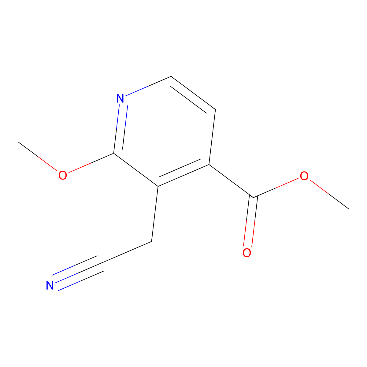 Methyl 3-(cyanomethyl)-2-methoxyisonicotinate molecular structure, CAS 1159511-17-7